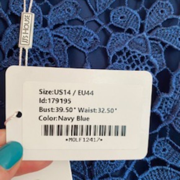 Scoop Neck Asymmetrical Chiffon Lace Mother of the Bride Dress With Cascading Ru - Picture 5 of 5